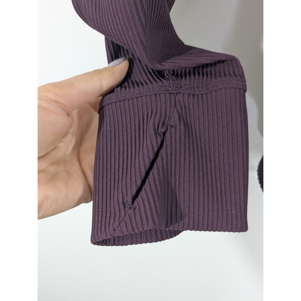 Athleta Salutation Ribbed Full Zip Jacket in Cabernet Plus Size 1X Thumbholes - Picture 6 of 10